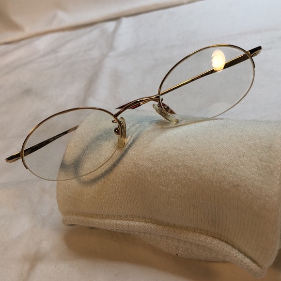 Vintage Calvin Klein Eye Glasses Half-Rimless, Goldtone Oval Half Frame, 343 510 - Picture 6 of 16